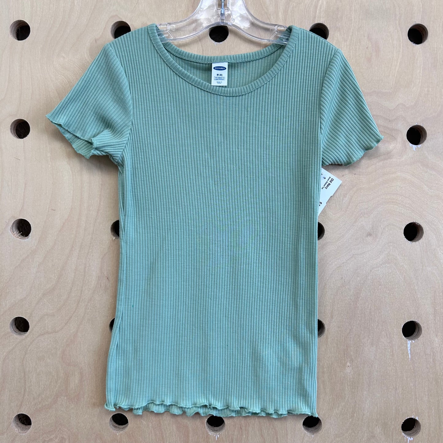Green Ribbed Top