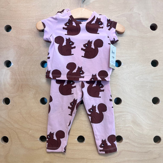 Organic Pink/Brown Squirrels PJ's