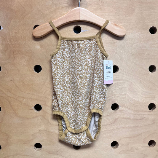 Organic Mustard Floral Bodysuit
