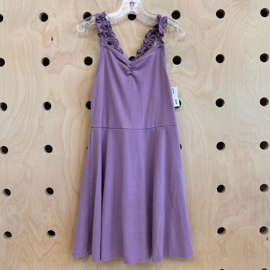 Purple Ribbed Dress