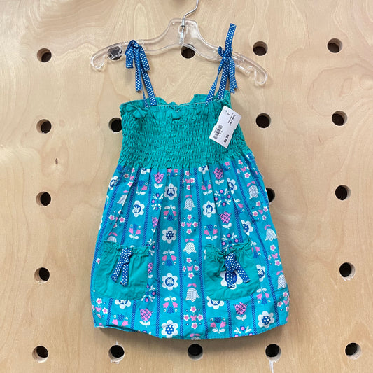 Teal Floral Dress
