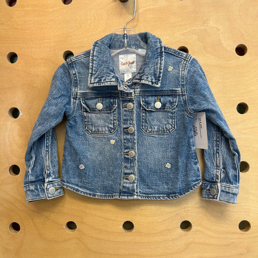 Denim Daisy Embroidered Jacket