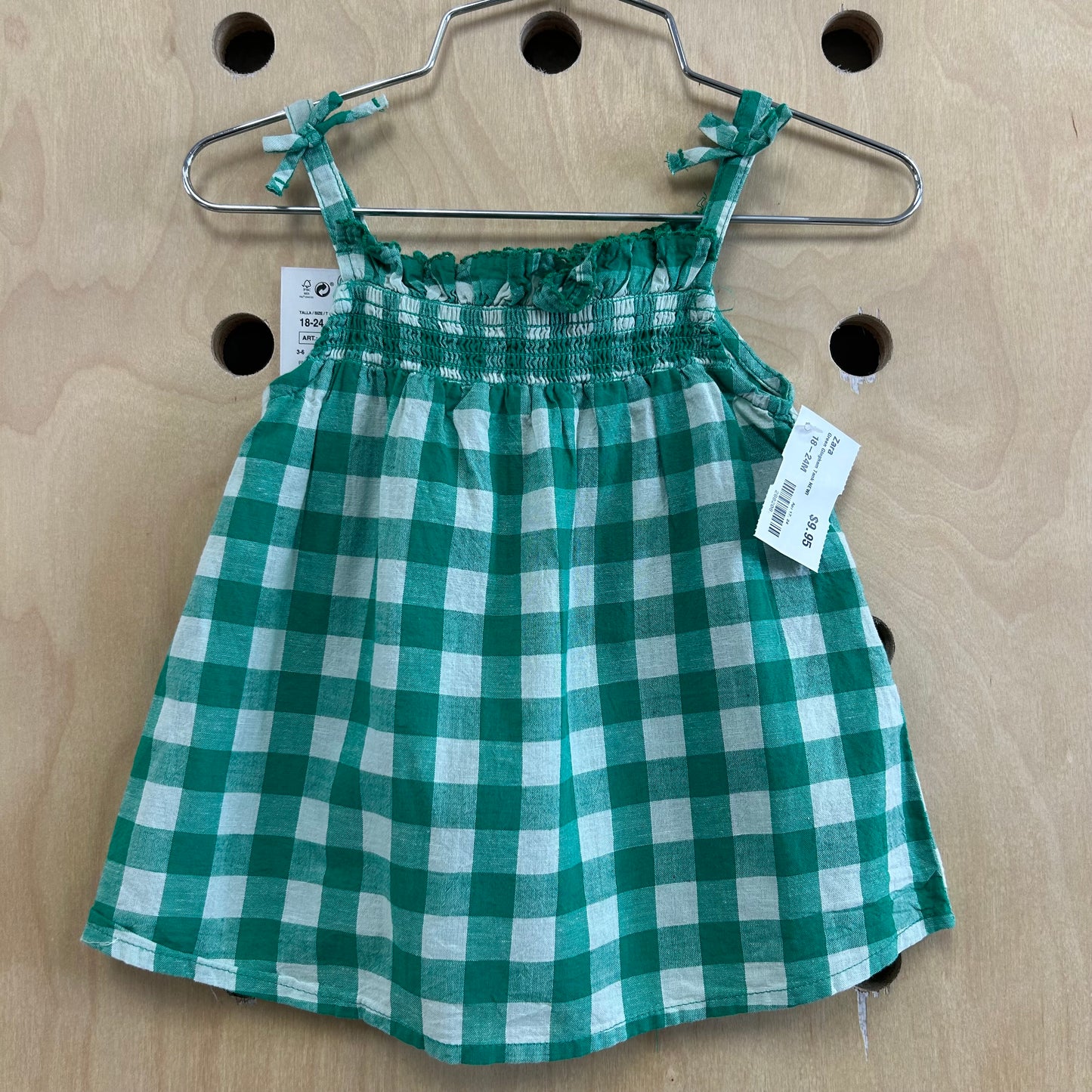 Green Gingham Tank NEW!
