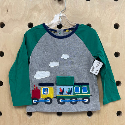 Grey+Green LS Train Tee