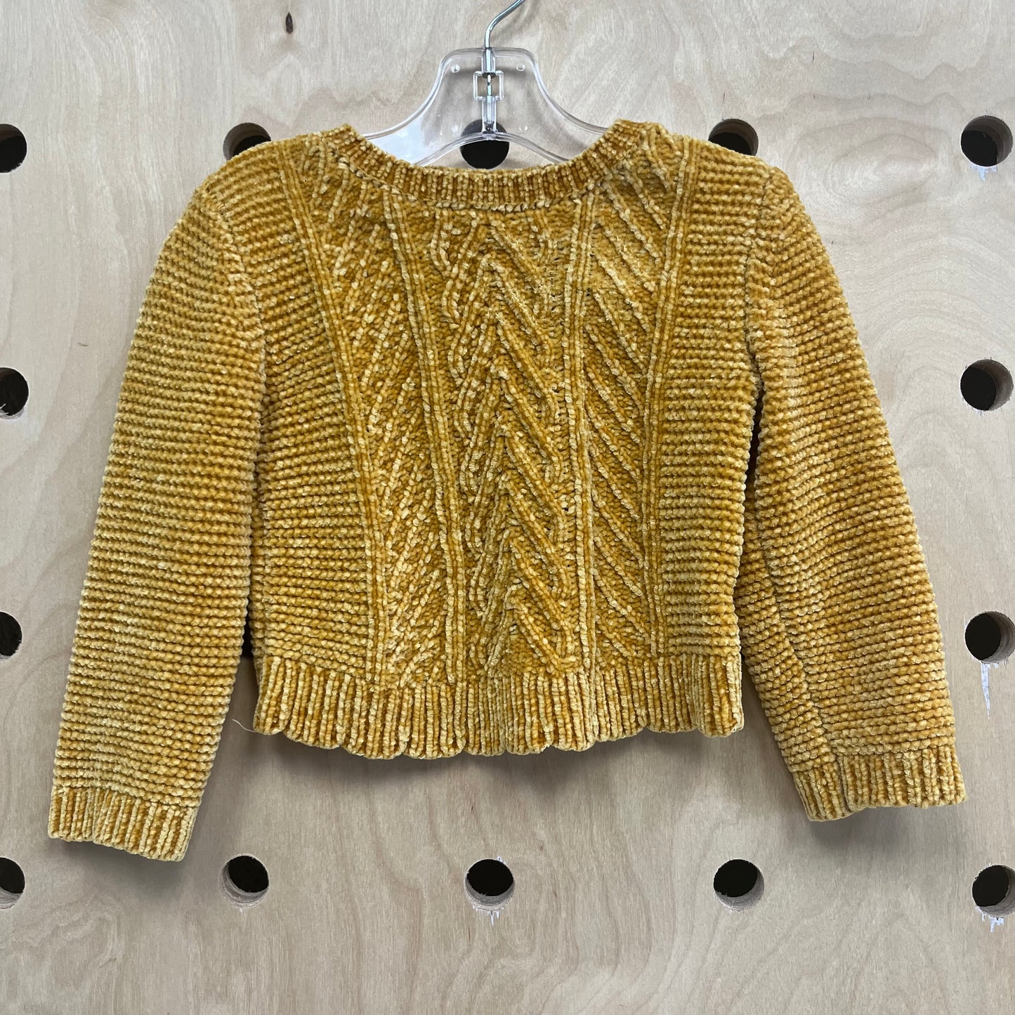 Mustard Velour Knit Sweater