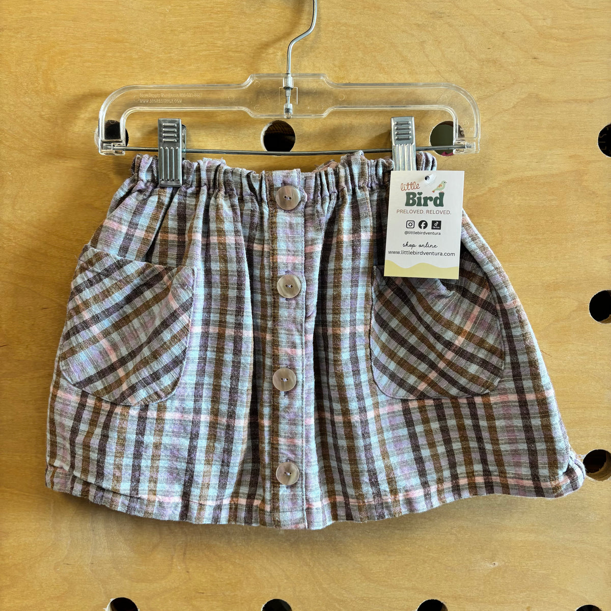 Lavender Plaid Suspender Skirt