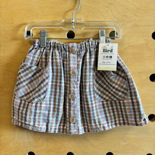 Lavender Plaid Suspender Skirt