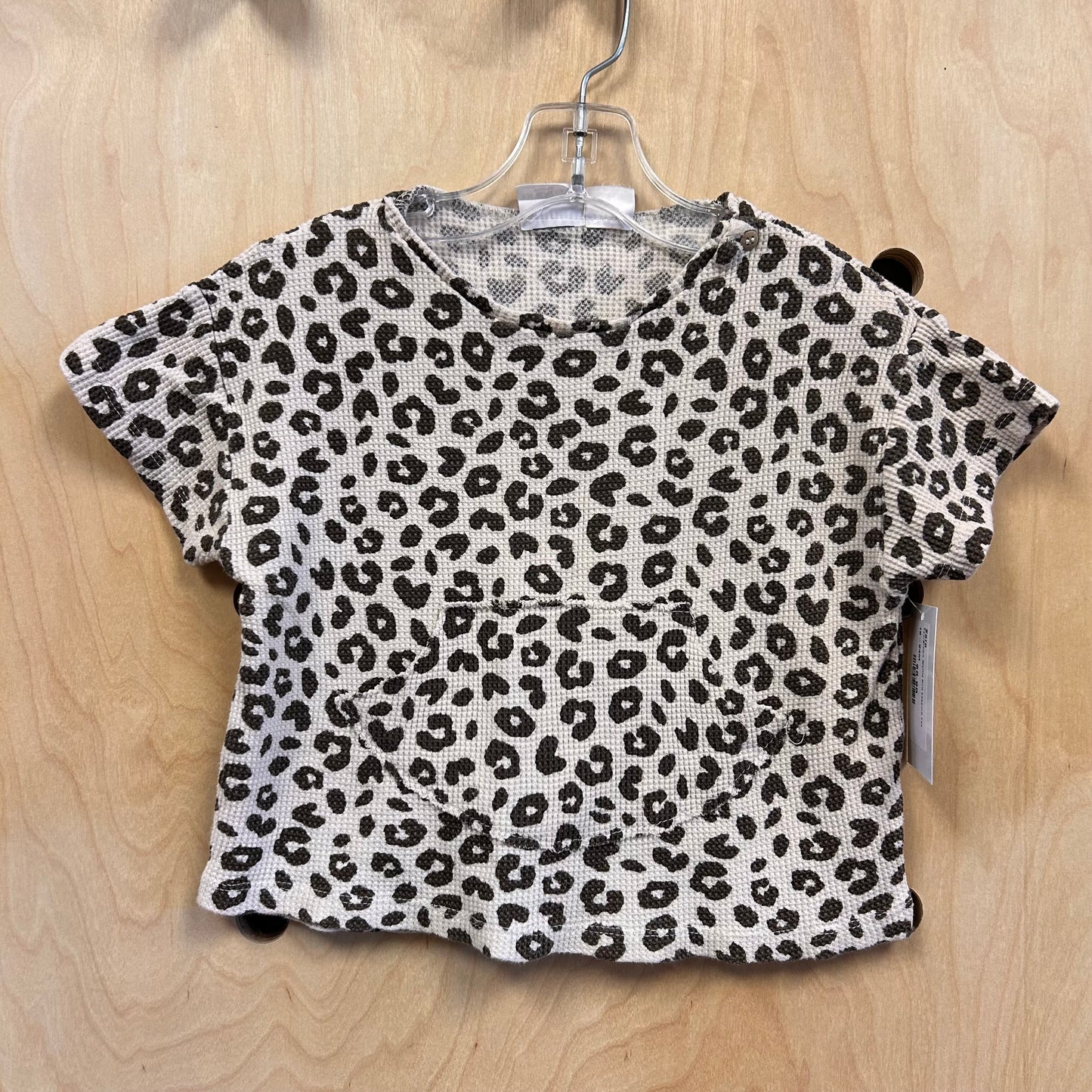 Tan/Brown Waffle Knit Leapord Tee