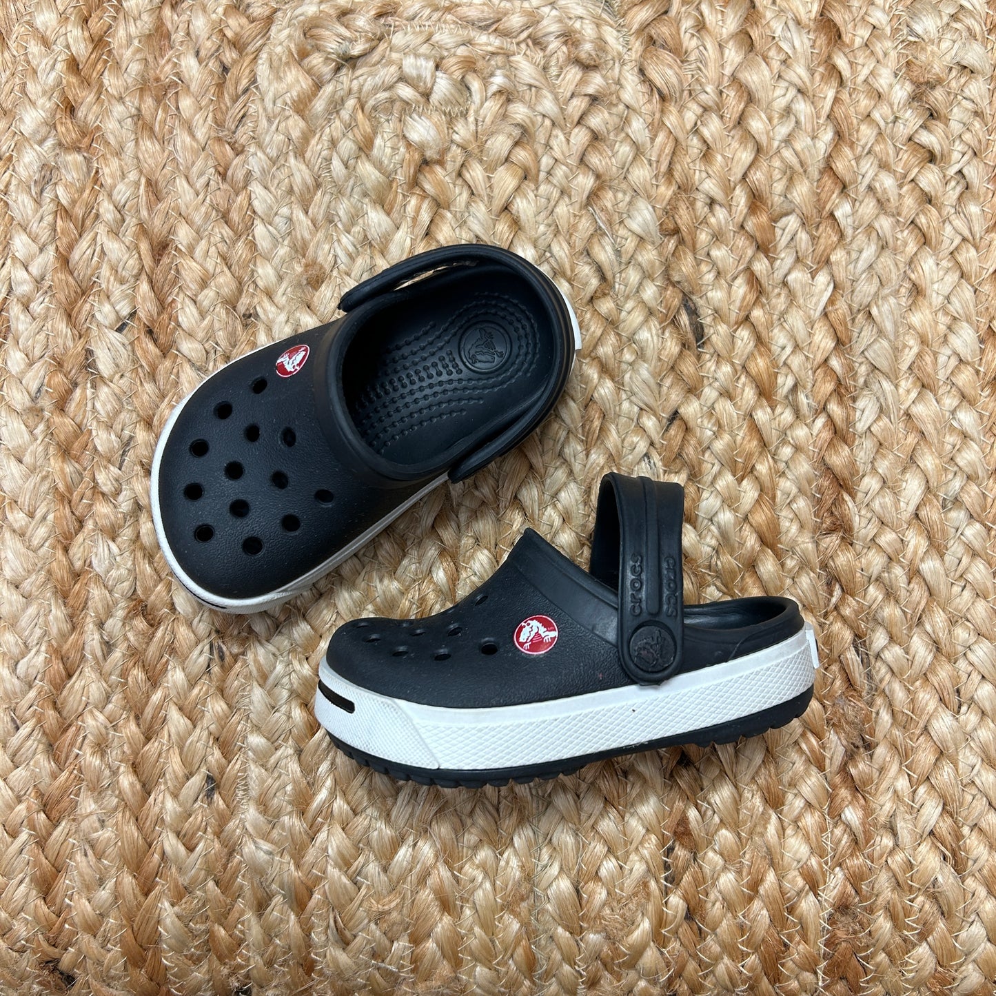 Black & White Crocband Clogs