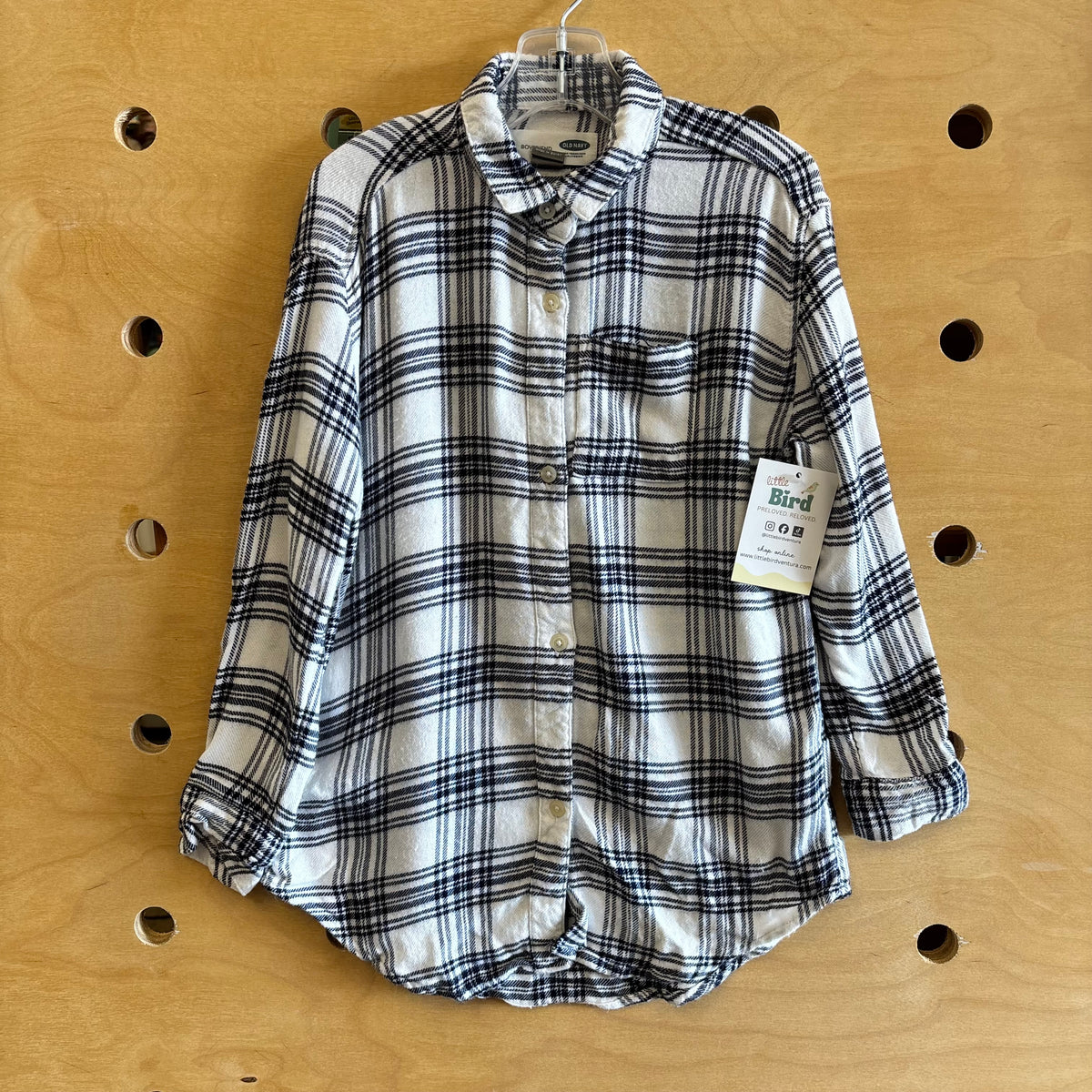 White/Blue Plaid Button Up