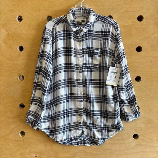 White/Blue Plaid Button Up