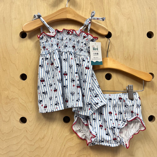 Blue/White Striped Minnie Outfit NEW!