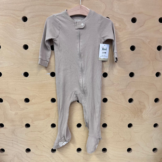 Beige Ribbed Footies