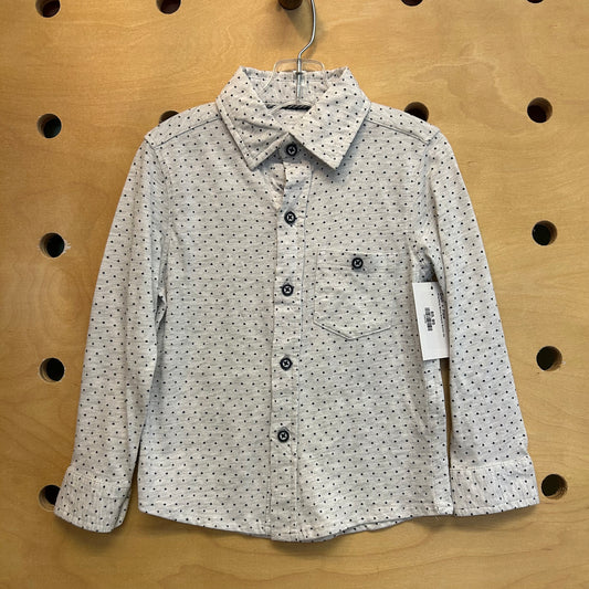 Grey/Navy Micro Shapes Button Up