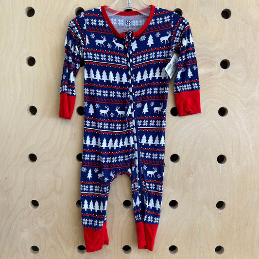 Blue & Red Holiday Bamboo Zippy