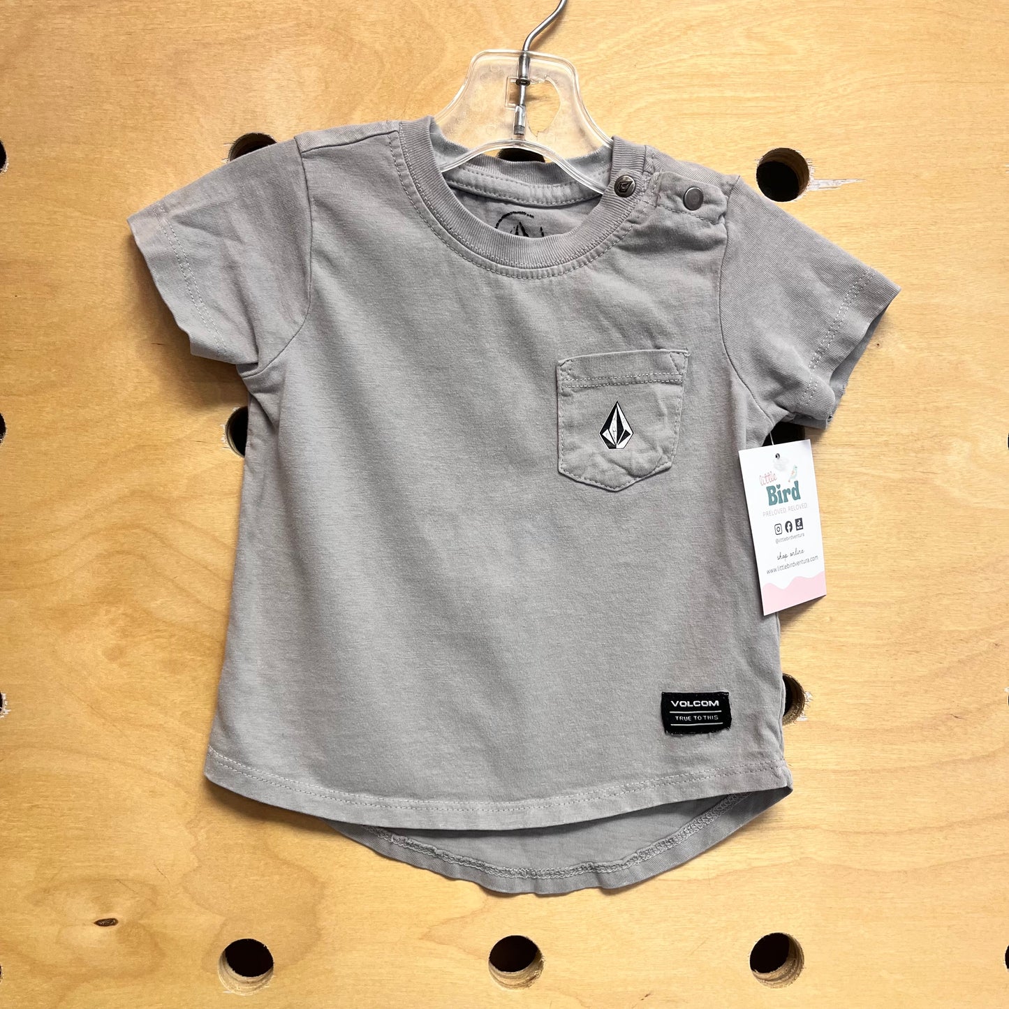 Grey Logo Pocket Tee