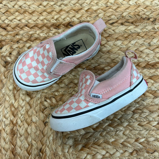 Pink Checkered Slip Ons