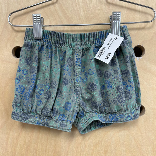 Green Floral Bubble Shorts