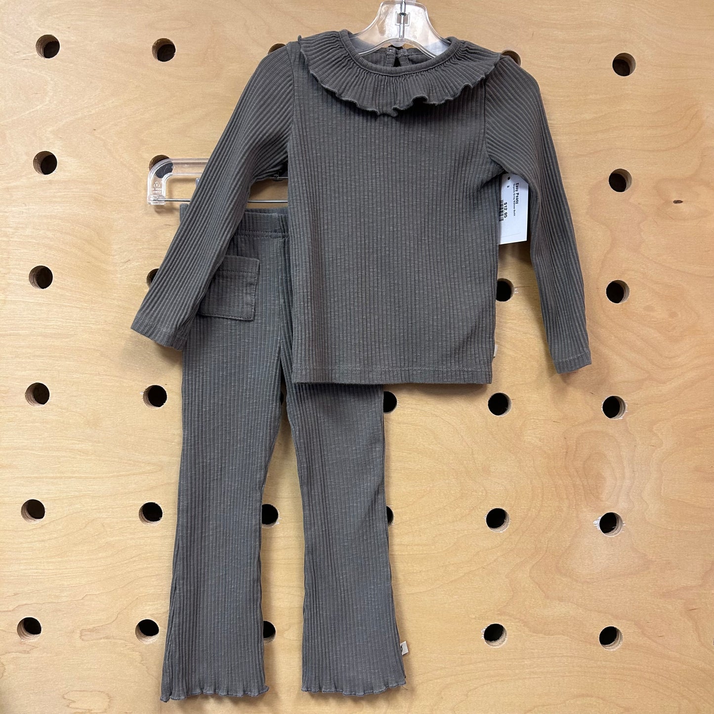 Organic Grey Ribbed Outfit