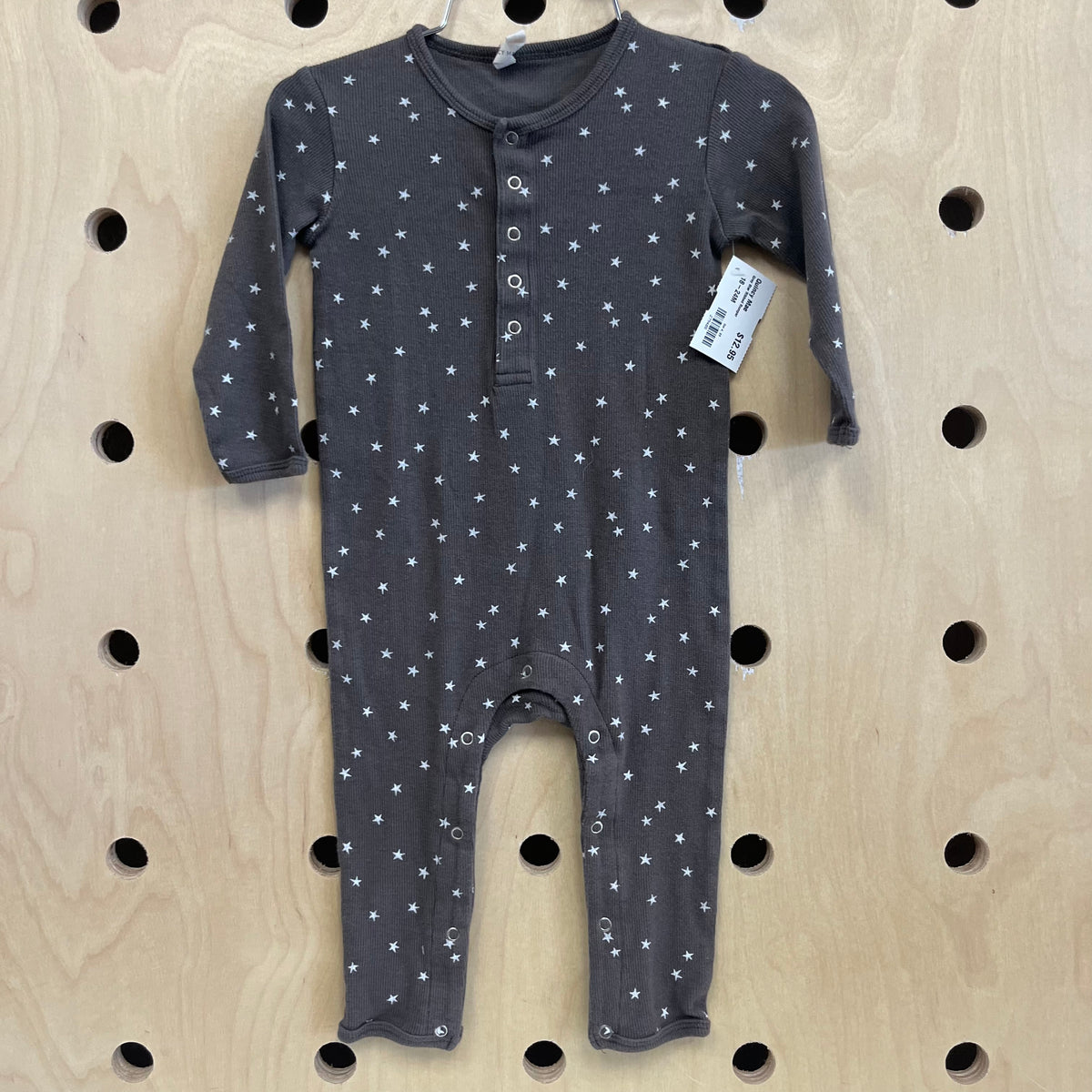 Grey Star Ribbed Romper