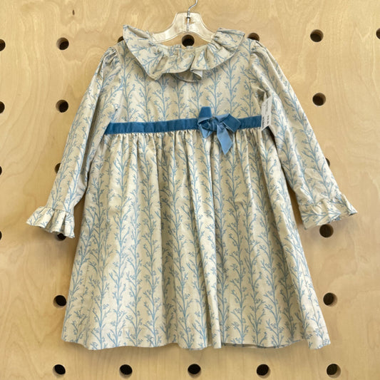 Beige & Blue Floral Dress