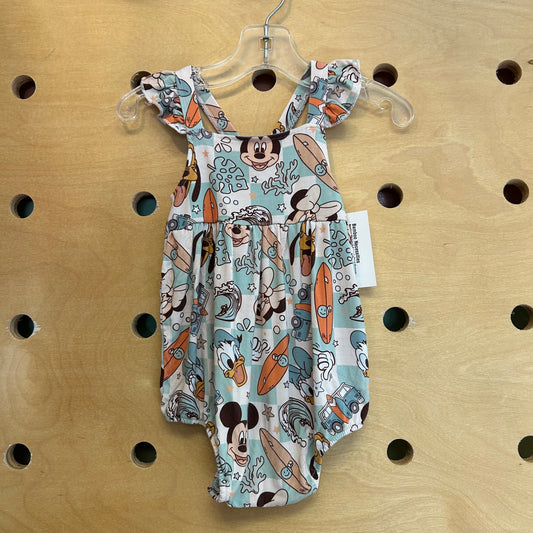 Bamboo Mickey & Friends Plaid Romper