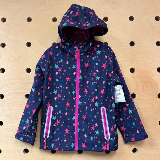 Navy/Pink Stars Rain Jacket