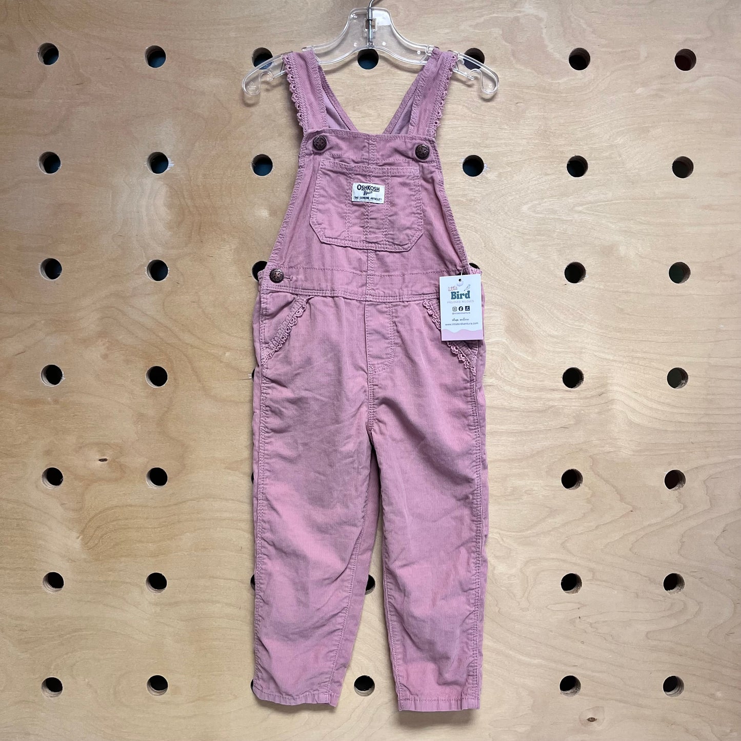 Pink Cord Overalls