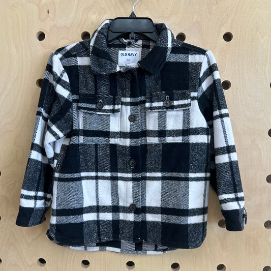B+W Plaid Flannel Shacket