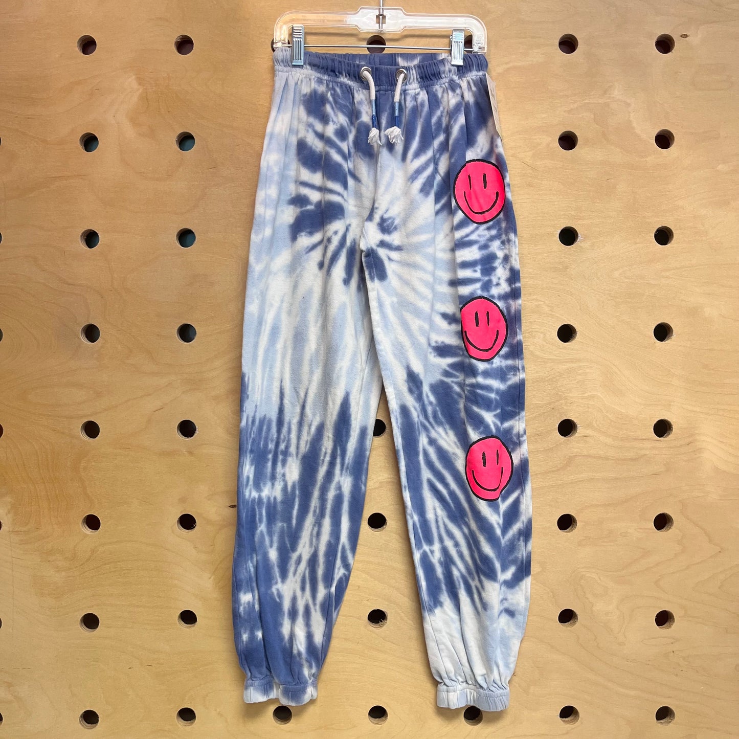 Blue Tie Dye Happy Face Joggers