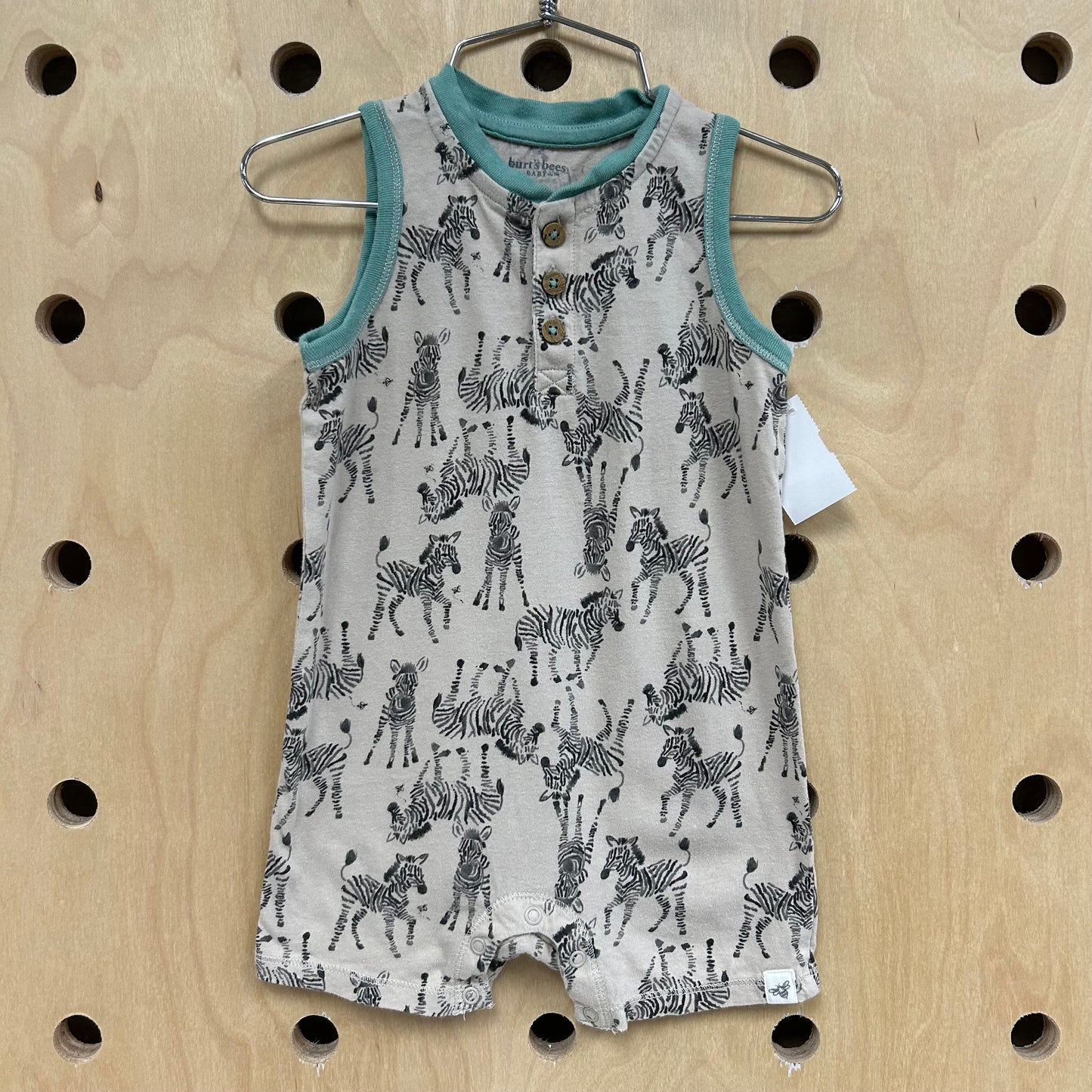 Grey & Blue Zebra Romper