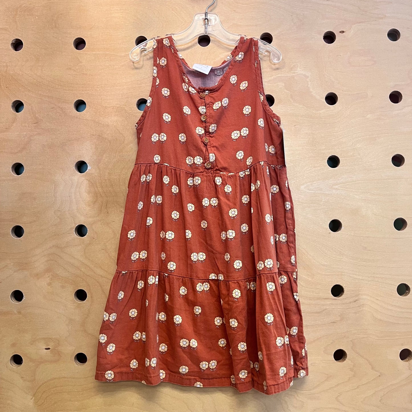 Organic Rust Floral Dress