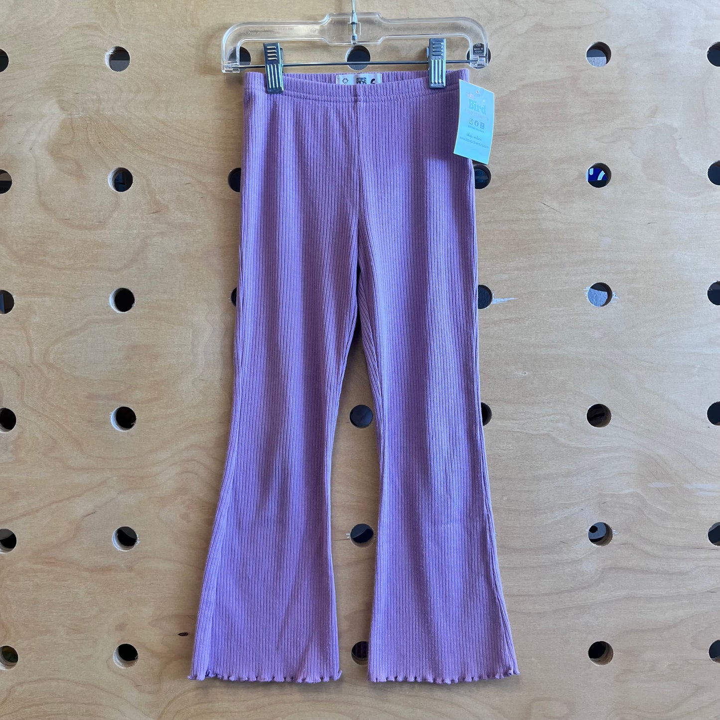 Lavender Ribbed Flare Leggings