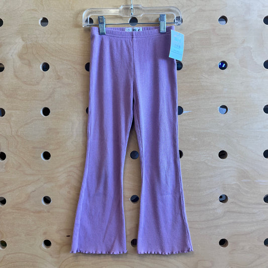 Lavender Ribbed Flare Leggings