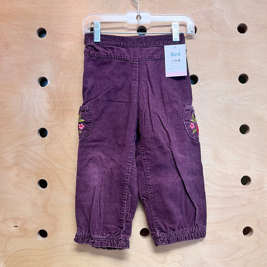 Eggplant Floral Pocket Cords