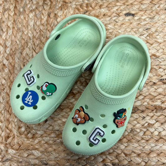 Green Clogs w/ Jibbitz