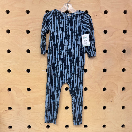 Blue & Black Tie Dye Bamboo Romper