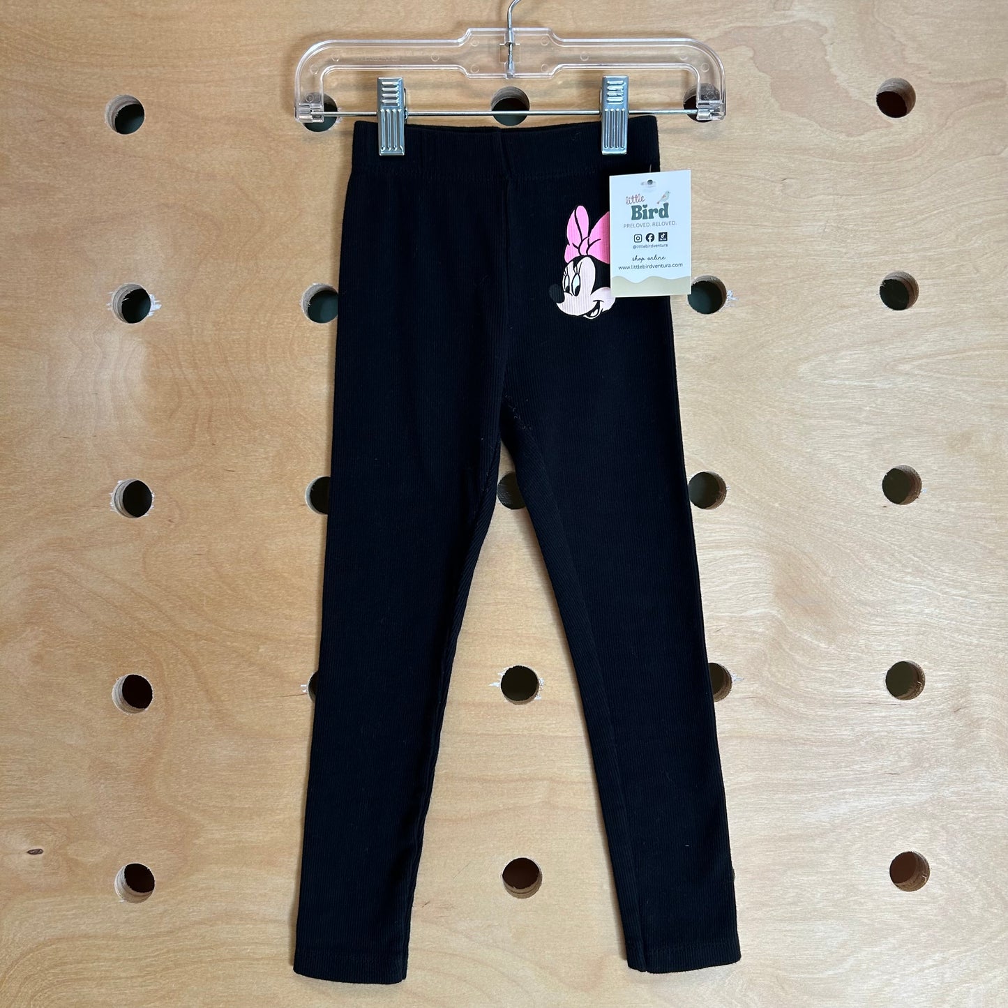 Black Ribbed Minnie Leggings
