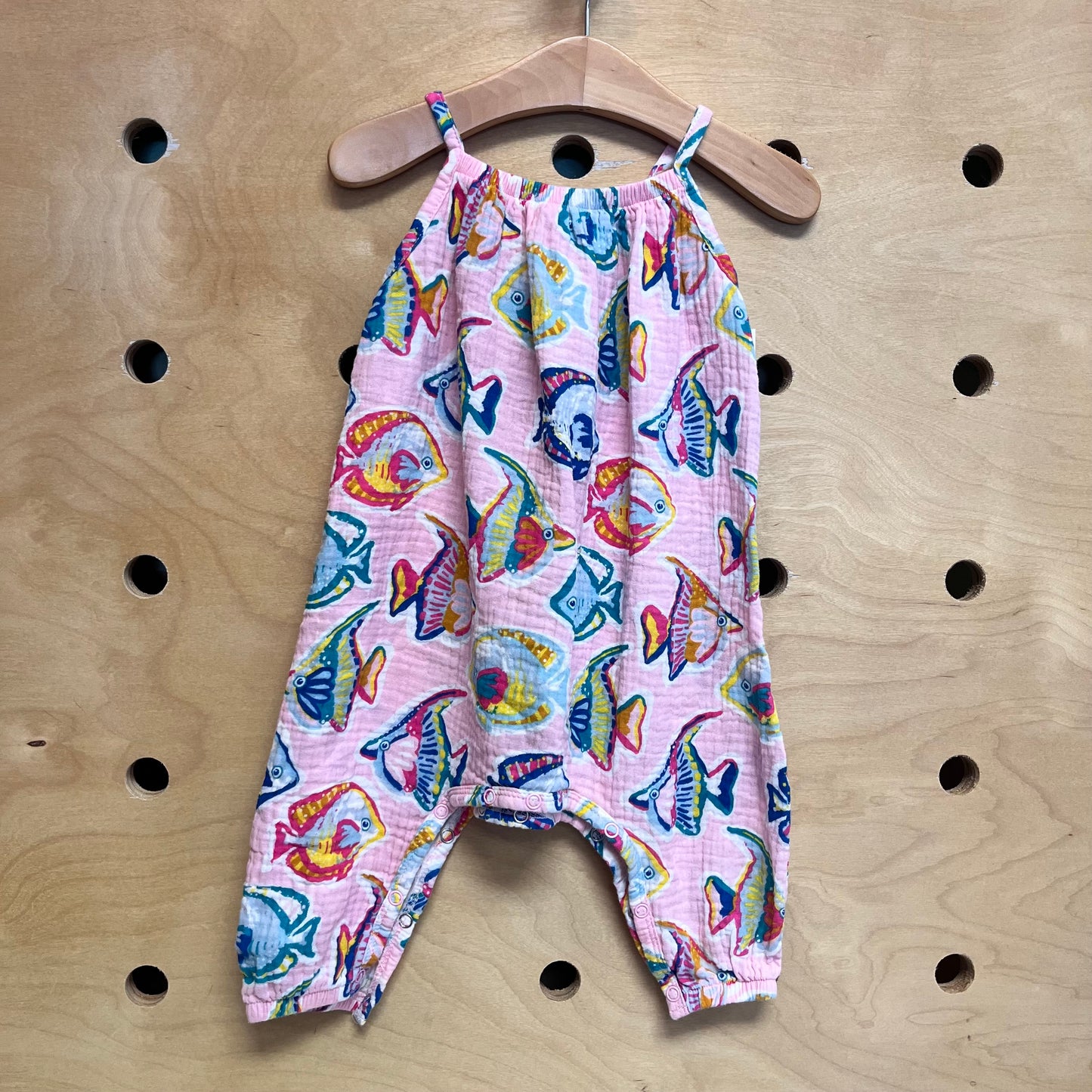 Pink Fish Gauze Romper