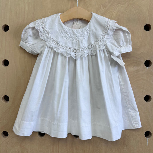 White Lace Collar Dress