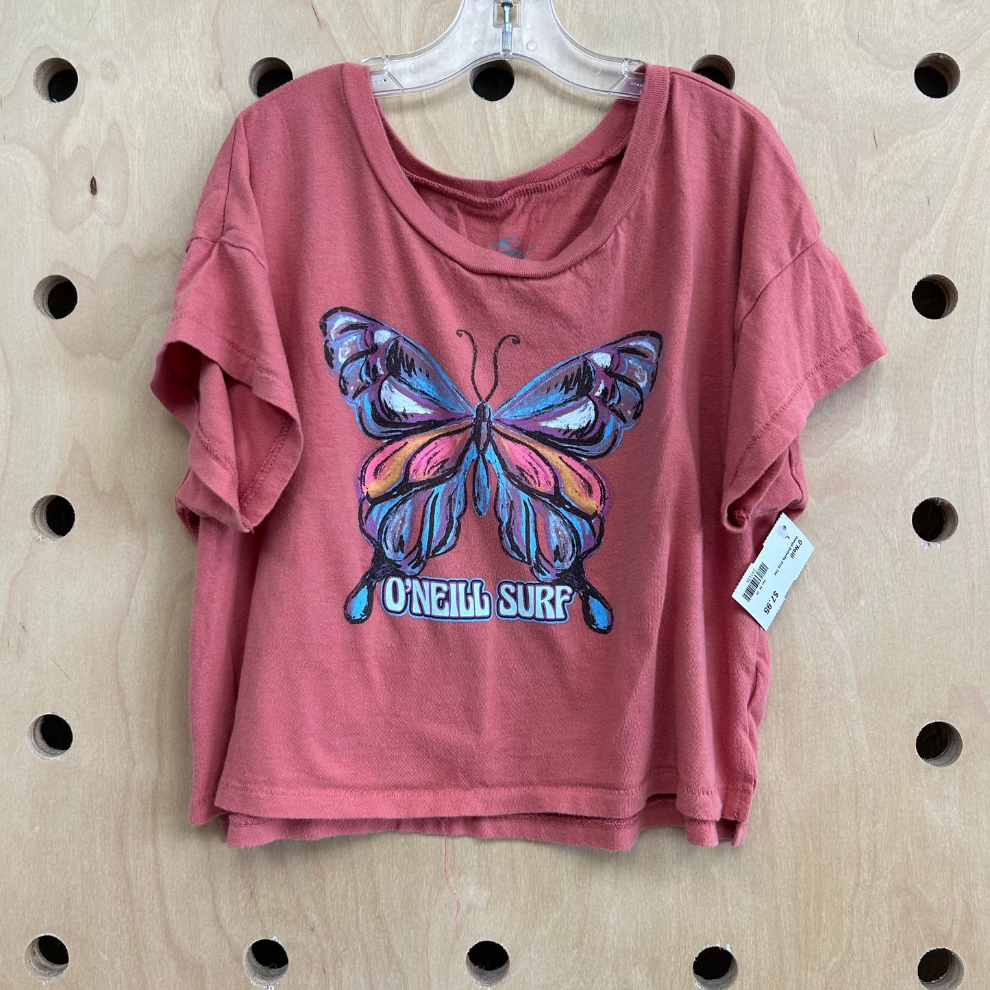 Orange Butterfly Crop Tee