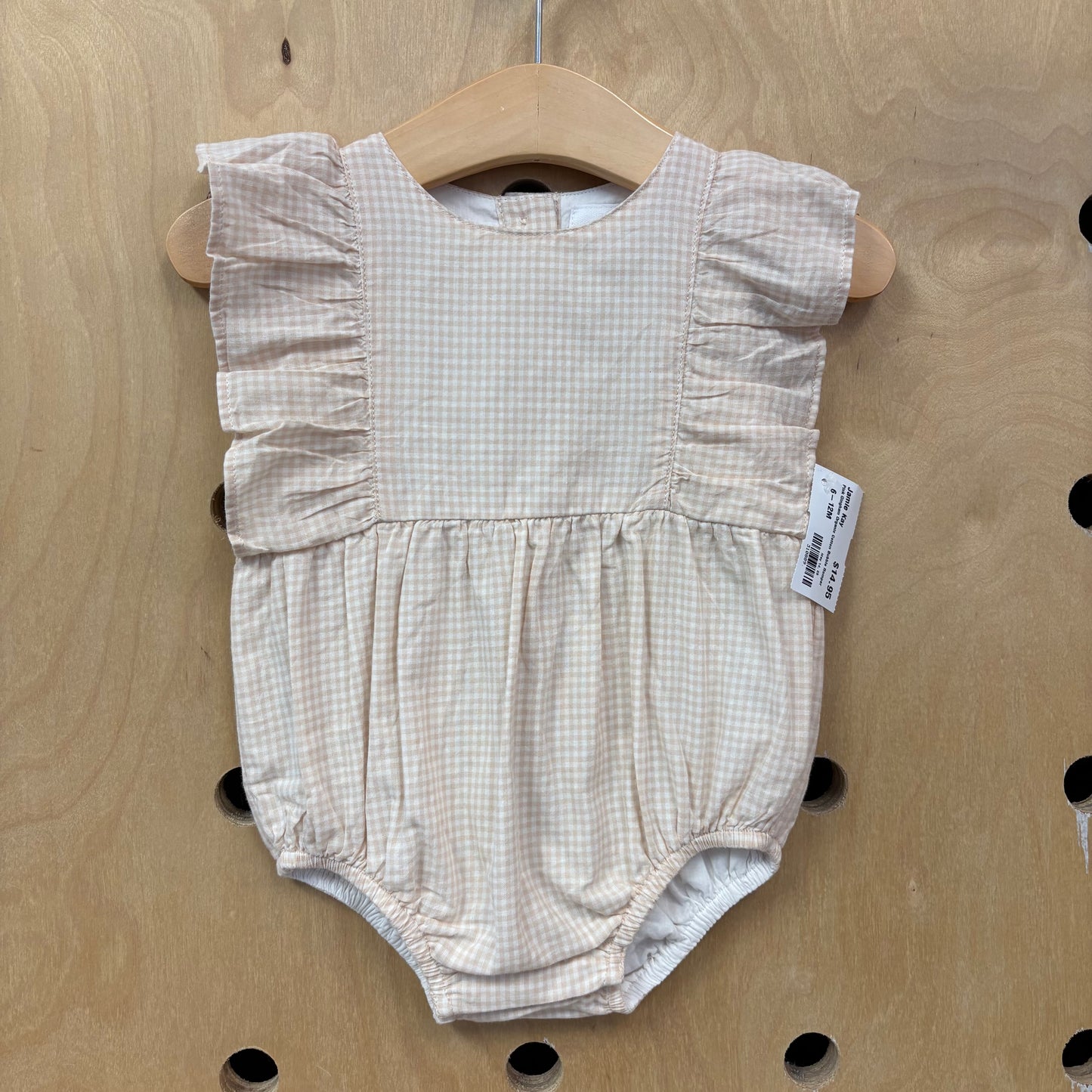 Pink Gingham Organic Cotton Bubble Romper