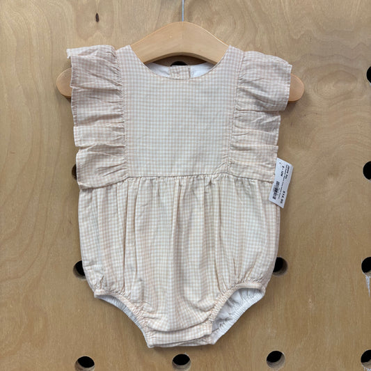 Pink Gingham Organic Cotton Bubble Romper