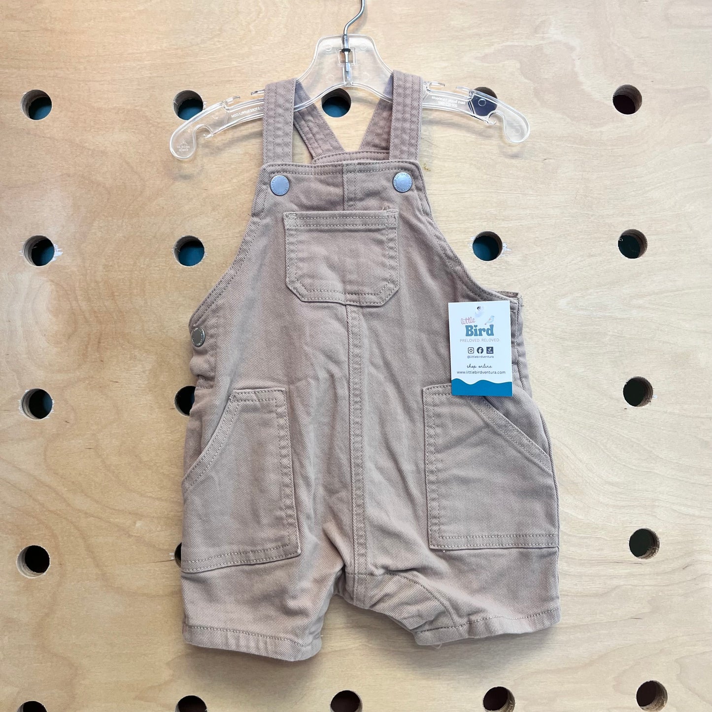 Beige Denim Shortalls