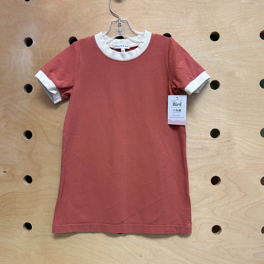 Rust/Cream Ringer Tee Dress