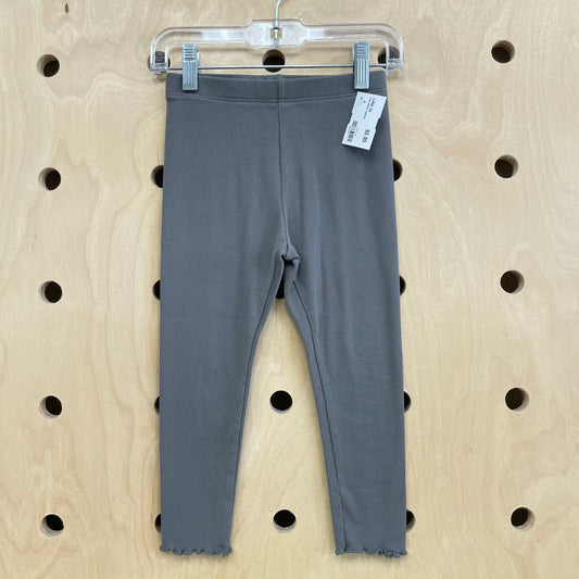 Grey Ribbed Leggings