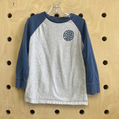 Blue & Grey Good Vibes Baseball Tee