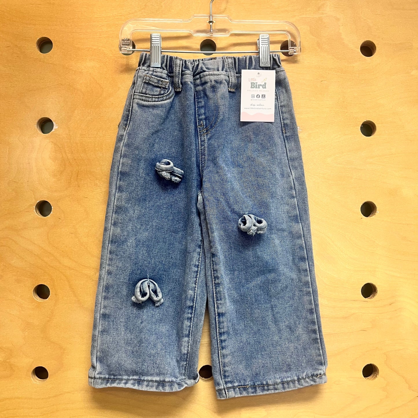 Bows Wide Leg Pull-On Denim