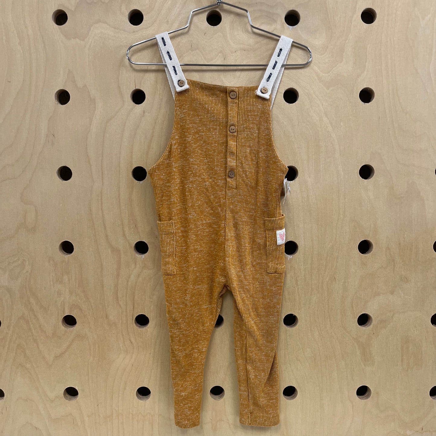 Golden Ribbed Pinafore Jumper