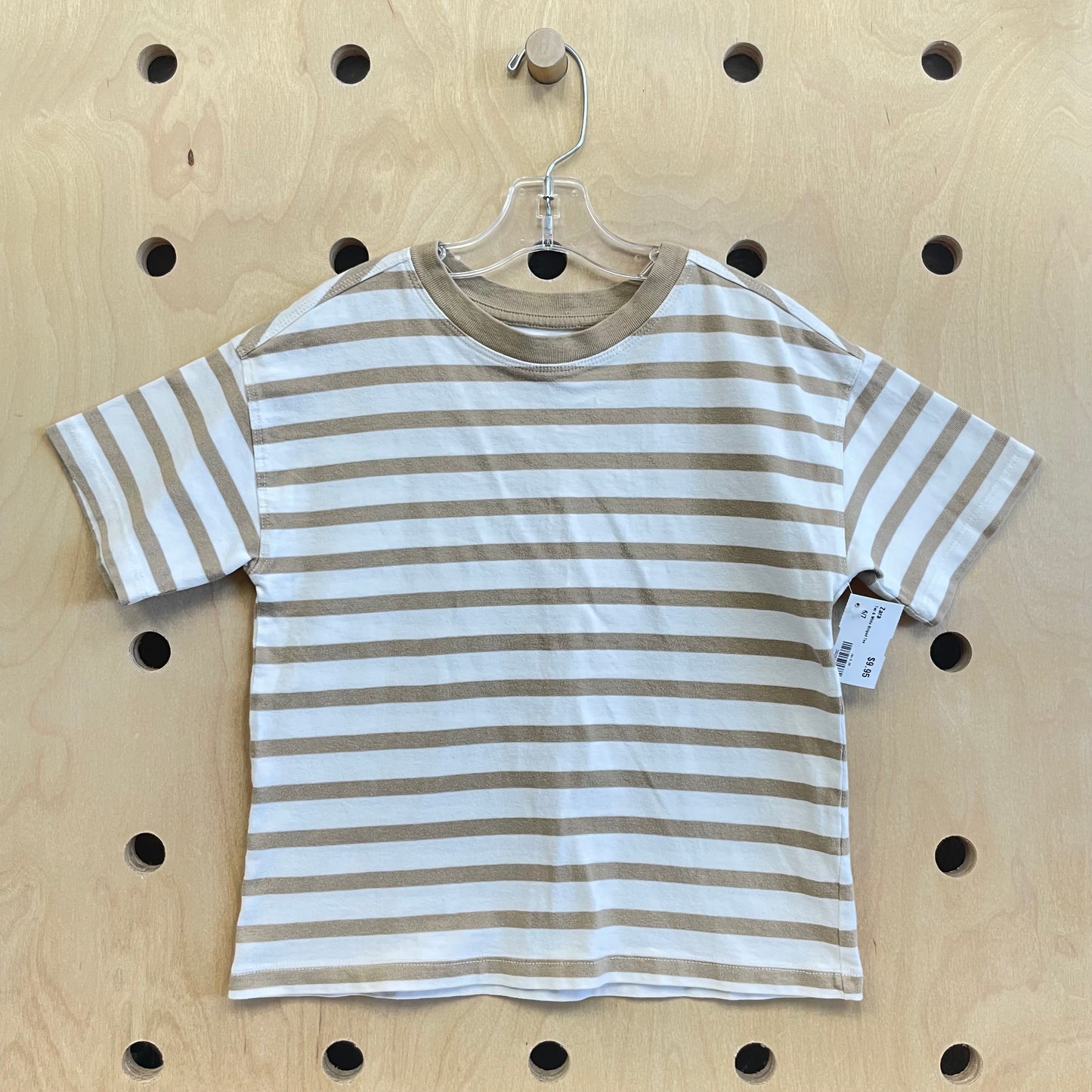Tan & White Striped Tee